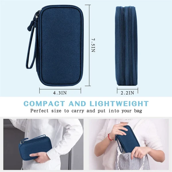 Travel Organizer Electronics Accessories Organizer Portable Waterproof Double Layers Storage for Cable Hard Disk Power Bank 5